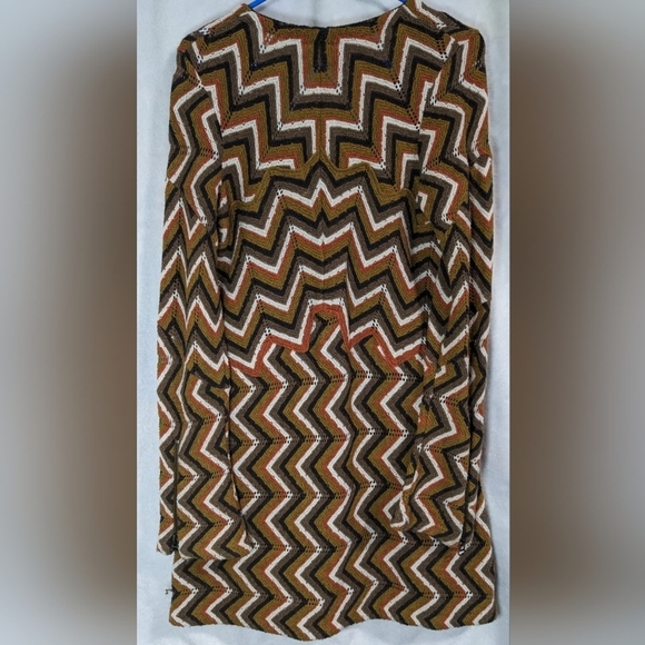FREE PEOPLE Retro Wool Blend Brown Rhianon Chevron Sweater Dress Size SP - Picture 8 of 15